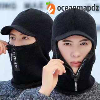 OCEANMAPDZ หมวกฮู้ด ผ้ากํามะหยี่ขนนิ่ม แบบหนา กันลม ให้ความอบอุ่น เหมาะกับใส่กลางแจ้ง สําหรับผู้ชาย