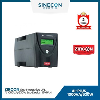 ZIRCON เครื่องสำรองไฟฟ้า Line Interactive UPS/ A.i./ 1000VA/630W/ Eco Design 12V9AH (Tower type)