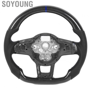 Soyoung Carbon Fiber Steering Wheel Nappa Perforated Leather Fit for Mk5/Mk6 6C 2014 2015 2016 2017 2018 2019 2020