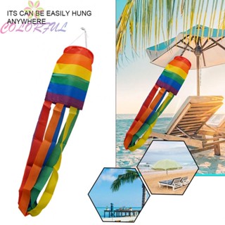 【COLORFUL】Windsock 35 X 5 X 5 Inch 5 Feet Porch Deck Party Decoration Rainbow Windsock