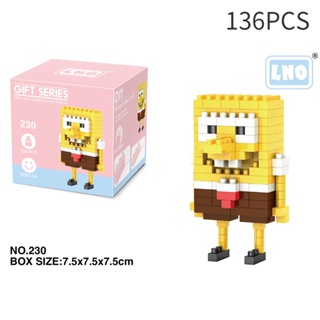 บล็อกตัวต่อ รูปการ์ตูน SpongeBob SquarePants ขนาดเล็ก ของเล่นเสริมการเรียนรู้เด็ก 136-285 ชิ้น