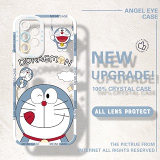 เคสโทรศัพท์มือถือแบบนิ่ม TPU ใส กันรอยกล้อง ลายการ์ตูนโดราเอมอน สําหรับ Samsung A02 A03 A03s A04s A10 A10s A11 A12 A13