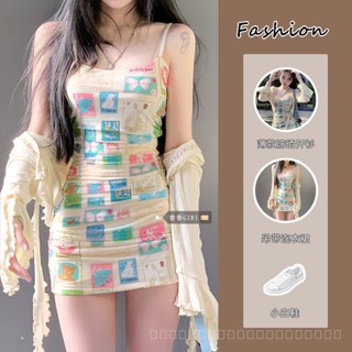 เสื้อคาร์ดิแกนกันแดด พิมพ์ลายโปสเตอร์ สไตล์เกาหลี สําหรับผู้หญิง @-