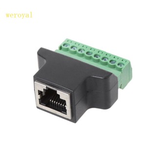 Weroyal RJ45 อะแดปเตอร์เชื่อมต่อสายเคเบิลอีเธอร์เน็ต ตัวเมีย เป็นสกรูเทอร์มินัล 8 Pin