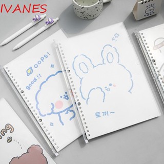 IVANES สมุดโน๊ตบุ๊ค PVC ลายการ์ตูน B5 แบบหนา เติมได้ สําหรับโรงเรียน