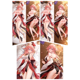 Genshin Impact Yae Miko ปลอกหมอน ลายอนิเมะ Dakimakura ขนาด 50x150 ซม. สําหรับกอดร่างกาย