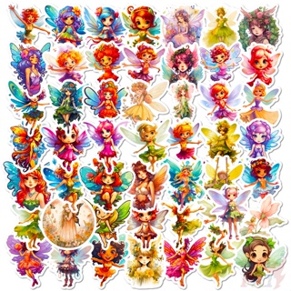 ❉ Q Flowers Fairy Series 01 สติกเกอร์ สําหรับติดตกแต่ง ❉ สติกเกอร์แฟชั่น กันน้ํา DIY 50 ชิ้น/เซต