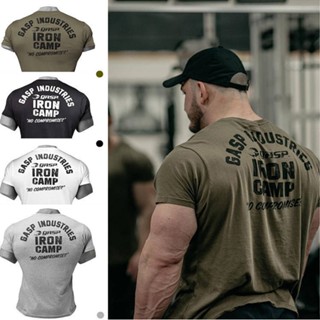 Gasp Fitness Training Short Sleeve T-shirt New Mens Wait Lifting Sports Top Base Half Sleeve Clothing Trendy Clothing BKXr