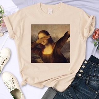 เสื้อยืด พิมพ์ลายอนิเมะ Mona Lisa สไตล์ฮาราจูกุ สตรีท สําหรับผู้หญิง