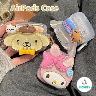 เคสหูฟังบลูทูธไร้สาย ลายการ์ตูน Sanrio Kuromi Melody 3D อุปกรณ์เสริม สําหรับ Apple AirPods 1 2 3 AirPods Pro 2