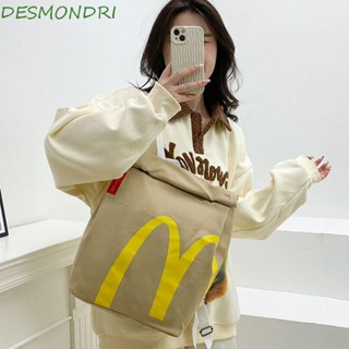 DESMONDRI Mcdonalds กระเป๋าเป้สะพายหลัง กระเป๋าสะพายไหล่ กระเป๋านักเรียน ใส่แล็ปท็อปได้ แบบพกพา สําหรับผู้หญิง และผู้ชาย