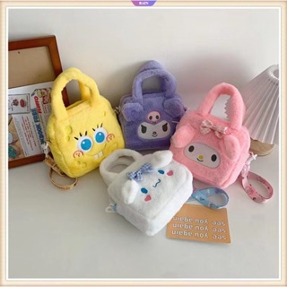 SANRIO กระเป๋าถือ ทรงโท้ท ทรงสี่เหลี่ยม ขนาดเล็ก ลาย Kuromi Cinnamoroll Hello Kitty SpongeBob Pom Pom Purin สไตล์ญี่ปุ่น สําหรับผู้หญิง [RAIN]