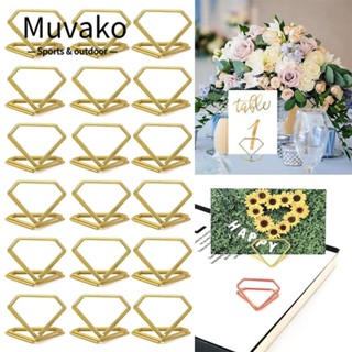 MUVAKO แคลมป์หนีบกระดาษ รูปภาพ การ์ด รูปหัวใจ วัสดุโลหะ สําหรับงานแต่งงาน