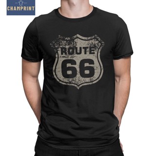 เสื้อยืด พิมพ์ลาย Us Route 66 สไตล์อเมริกา สร้างสรรค์ สําหรับผู้ชาย