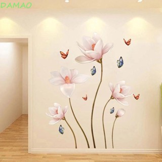 DAMAO สติกเกอร์ PVC ลายดอกไม้ ผีเสื้อ สไตล์จีน สําหรับตกแต่งบ้าน DIY 2 ชิ้น ต่อชุด