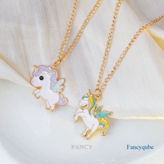 Fancy สร้อยคอโชคเกอร์ จี้ยูนิคอร์นน่ารัก สีทอง ของขวัญสําหรับผู้หญิง