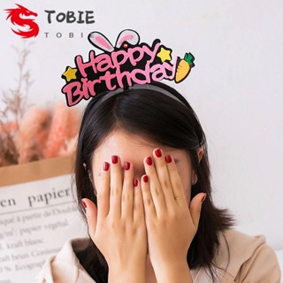 TOBIE ที่คาดผม ลายตัวอักษร Happy Birthday ปีกดาว ลูกโป่ง มีไฟ LED สําหรับวันเกิด