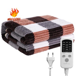ผ้าห่มอุ่นไฟฟ้า แบบหนา ลายทาง 220V ปลั๊ก EU B 1.8x1.2 เมตร