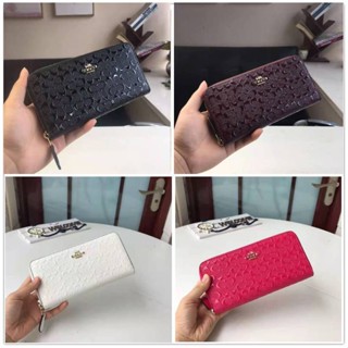 Accordion Zip Wallet F54805 กระเป๋าสตางค์ผู้หญิง แท้ COAC H กระเป๋าเงินซิปยาวผู้หญิง