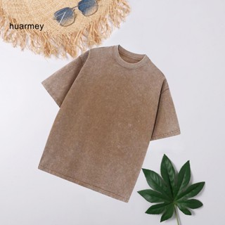 Huarmey เสื้อยืดคอกลม แขนห้าส่วน ระบายอากาศ ความชื้น ลําลอง สีพื้น เหมาะกับฤดูร้อน สไตล์วินเทจ สําหรับผู้ชาย