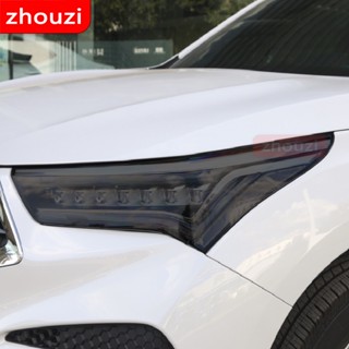 สติกเกอร์ฟิล์มไวนิล TPU ใส ป้องกันไฟหน้ารถยนต์ สีดํา สําหรับ Acura RDX 2019 2 ชิ้น