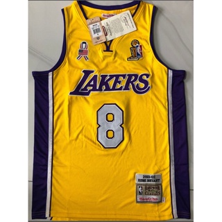 เสื้อกีฬาบาสเก็ตบอล ลายทีม nba Los Angeles Lakers No. 8 สีเหลือง สไตล์เรโทร 191875