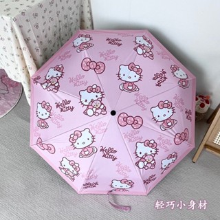 ม่านบังแดดไวนิล ป้องกันรังสีอัลตราไวโอเลต ป้องกันฝน และฝน สามารถพับได้ ลาย Hello Kitty สําหรับผู้หญิง