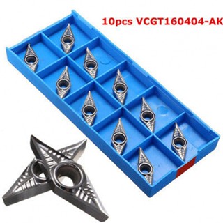 ชุดเครื่องมือเม็ดมีด CNC VCGT160404-AK H01 VCGT331-AK อลูมิเนียม 10 ชิ้น/กล่อง