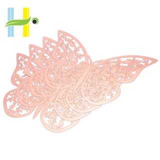 สติกเกอร์ ลายผีเสื้อ 3D สีโรสโกลด์ 48 ชิ้น สําหรับตกแต่งผนังห้องนอน DIY