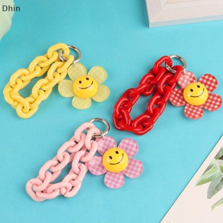 [Dhin] Cute Smiley Face Flower Sunflower Keychain Candy Color Chains Lanyards Pendant Car Keys Decor Womens Accessories Keyrings Toy Bag Backpack Gifts Ornaments COD