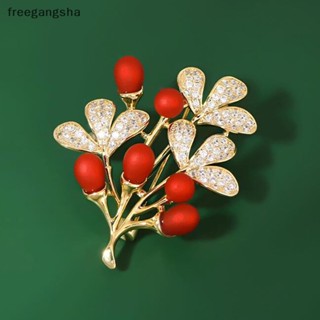 [FREG] Rhinestone Tree Brooches For Women Men Vintage Fortune Lucky Tree Party Office Brooch Pin Gifts FDH