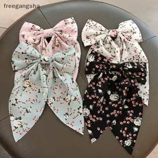 [FREG] Bow Hair Clip Korea Fashion Style Big Bow Ribbon Hair Tie Small Fresh Floral Hairpin Bowknot Hair Duckbill Clip Accessories FDH