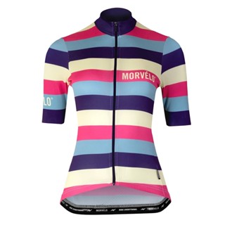 เสื้อกีฬาแขนสั้น ลาย Morvelo แฟชั่นฤดูร้อน สําหรับขี่จักรยานเสือหมอบ