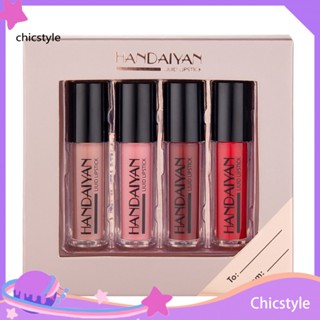 Handaiyan ลิปสติก ลิปกลอส เนื้อแมตต์ ให้ความชุ่มชื้น ติดทนนาน 4 ชิ้น