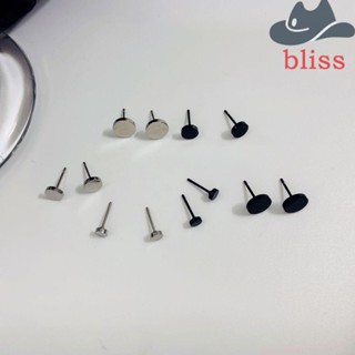 Bliss ต่างหูสตั๊ด เหล็กไทเทเนียม ทรงกลม สีพื้น สไตล์เกาหลี สําหรับผู้หญิง