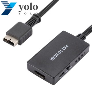 Yolo ตัวแปลงสัญญาณเสียง PS2 เป็น HDMI เอาท์พุท HDMI ใช้งานง่าย PS2 Ypbpr สําหรับ HD TV HD TV โปรเจคเตอร์