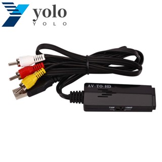 Yolo อะแดปเตอร์แปลงสายเคเบิล AV เป็น HDMI สายเคเบิลเชื่อมต่อ ติดตั้งง่าย สําหรับ DVD กล้อง HD