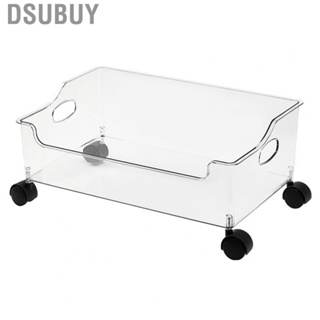 Dsubuy Wheeled Book Storage Container  Under Bed Transparent Hollow Handle Design Large Opening for Dorm