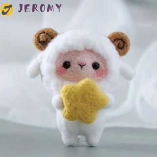 Jeromy ตุ๊กตาแกะ ผ้าสักหลาด ขนสัตว์ ขนสัตว์ ขนสัตว์ Diy ของเล่นงานฝีมือ ของขวัญ สําหรับเด็ก