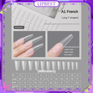 ♕ Mosr 1box Nail Art Nail Tablets ปราศจากการแกะสลักและการเจียรเครื่องมือทำเล็บรูปตัว T บางเฉียบไร้รอยต่อสำหรับร้านทำเล็บ UPBEST