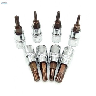 Torx ซ็อกเก็ตหกเหลี่ยม 1/4 นิ้ว T10 T15 T20 T25 T27 T8 2 ชิ้น