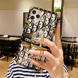For iPhone 7 8 X XR XS 11 12 13 Mini 14 Plus 14 Pro MAX Fashion Square Phone Case With Bracket