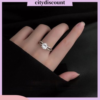 &lt;citydiscount&gt; แหวนหมั้น ประดับพลอยเทียม สไตล์มินิมอล แฟชั่นสําหรับผู้หญิง