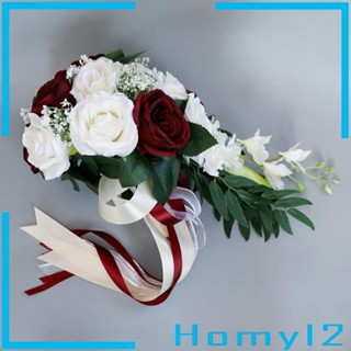 [HOMYL2] ช่อดอกไม้ประดิษฐ์ ผ้าไหม สไตล์โรแมนติก สําหรับเจ้าสาว งานแต่งงาน