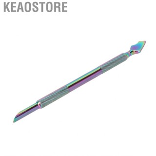 Keaostore Cuticle Pusher Multi Functional Edge  Shaped Nail Wide Application Stainless Steel for Technician Salon