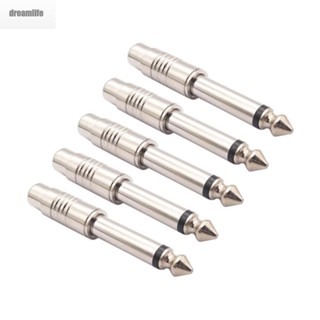 【DREAMLIFE】Audio Adapters 5Pcs Jack Male to RCA Female 6.5mm Stereo Mono Plug Durable