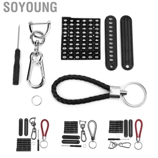 Soyoung Phone Number Card Key Ring  Auto Keychain Detachable Horseshoe Buckle Braided Rope for Outdoor Travel