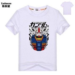 พร้อมส่ง เสื้อยืดแขนสั้น ผ้าฝ้าย พิมพ์ลายการ์ตูน GUNDAM แฟชั่นฤดูร้อน สําหรับเด็ก 2023