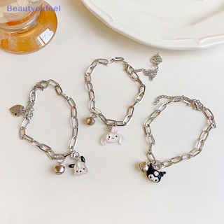 [Beautyoufeel] Sanrio Kawaii Cinnamoroll สร้อยข้อมือ ลายการ์ตูน Pochacco ปรับได้ พร้อมกระดิ่ง เครื่องประดับ สําหรับของขวัญวันหยุดน้ําผึ้ง