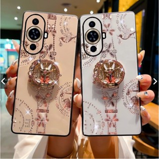 เคสโทรศัพท์กันกระแทก Nova 11 Pro Nova 11 Ultra Time Rhinestone Rabbit Ring Holder Lens Shock-resistant Protective Case